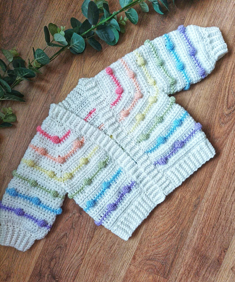 Child Skyler Cardigan Crochet Pattern PDF Digital download sizes Preemie to 10 years
