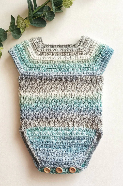 Alpine Baby Romper Crochet Pattern Sizes Preemie to 2 Years Digital Download PDF