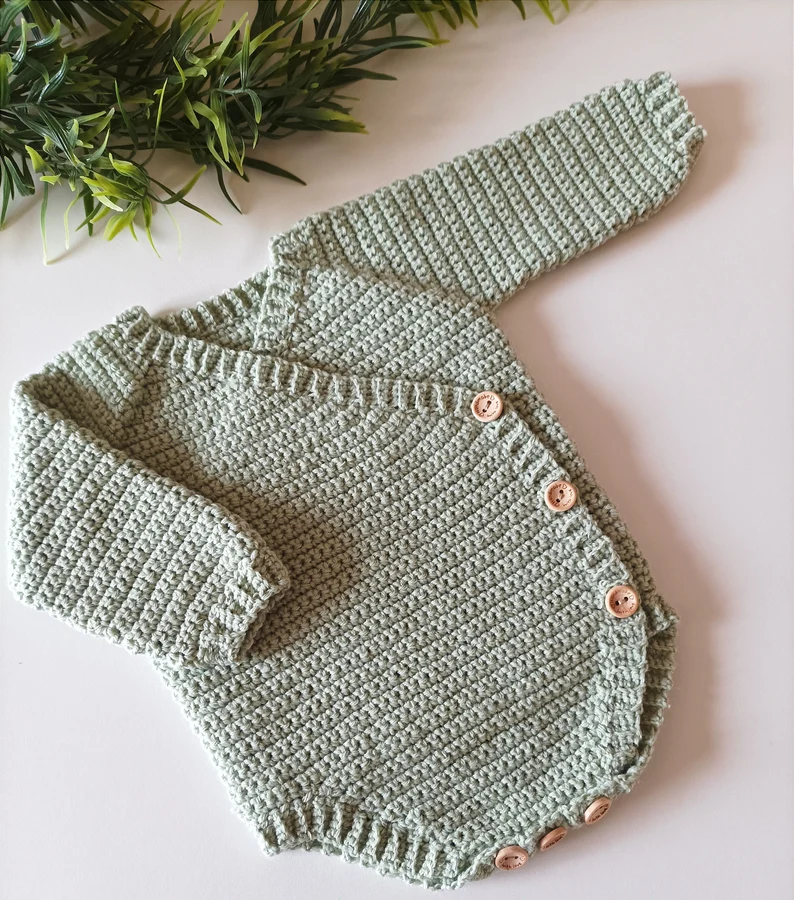 Little Wrap Romper Crochet Pattern Sizes Preemie to 12 Months PDF Digital Download