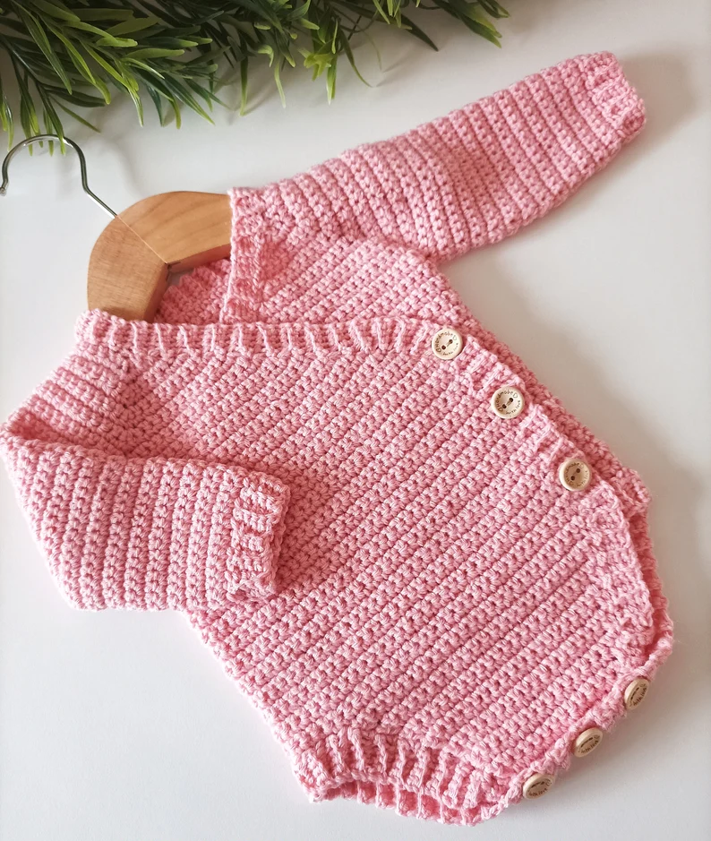 Little Wrap Romper Crochet Pattern Sizes Preemie to 12 Months PDF Digital Download