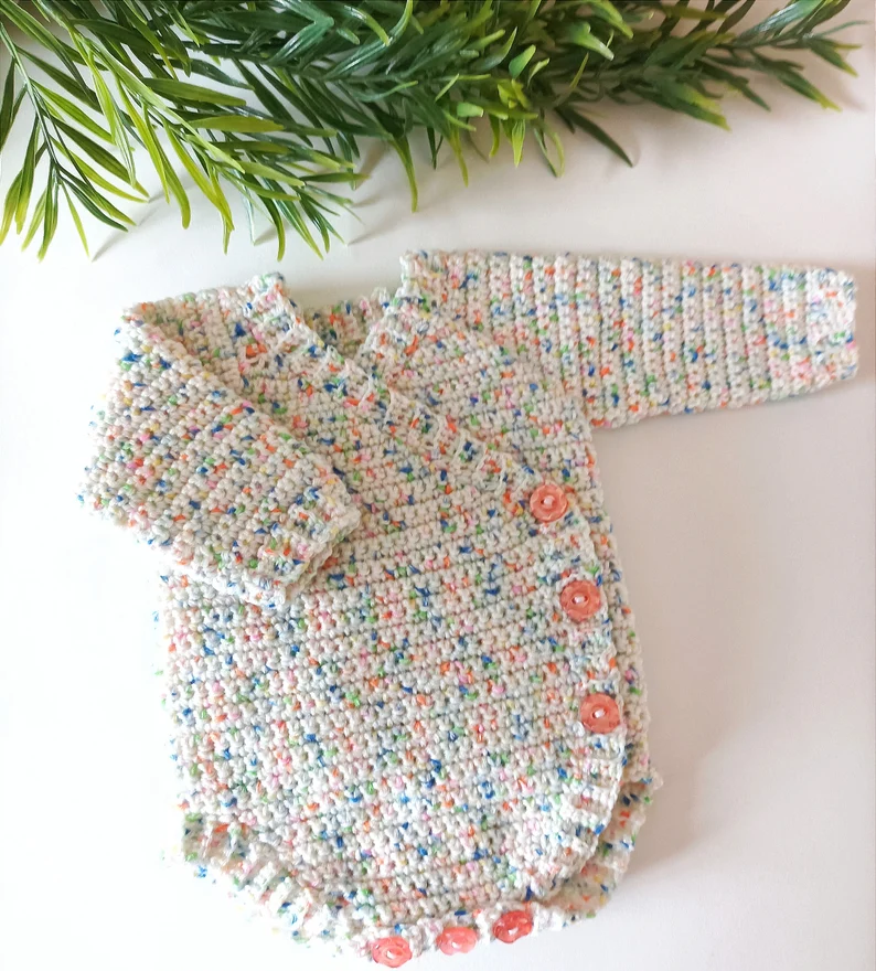 Little Wrap Romper Crochet Pattern Sizes Preemie to 12 Months PDF Digital Download