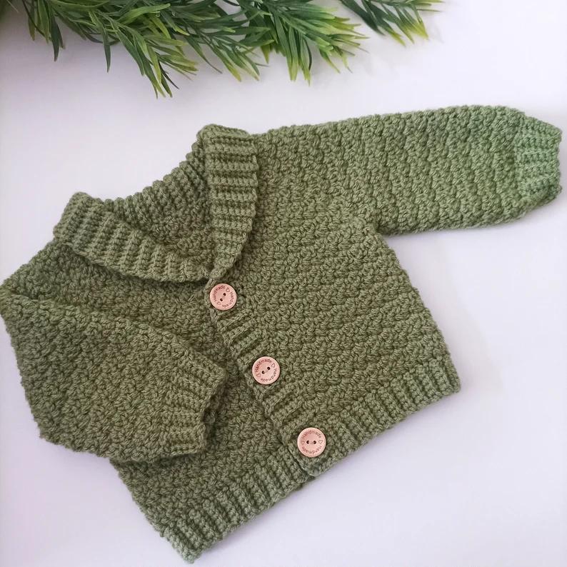 Shawl Collar Cardigan Crochet Pattern Sizes Preemie to 10 Years Digital Download PDF