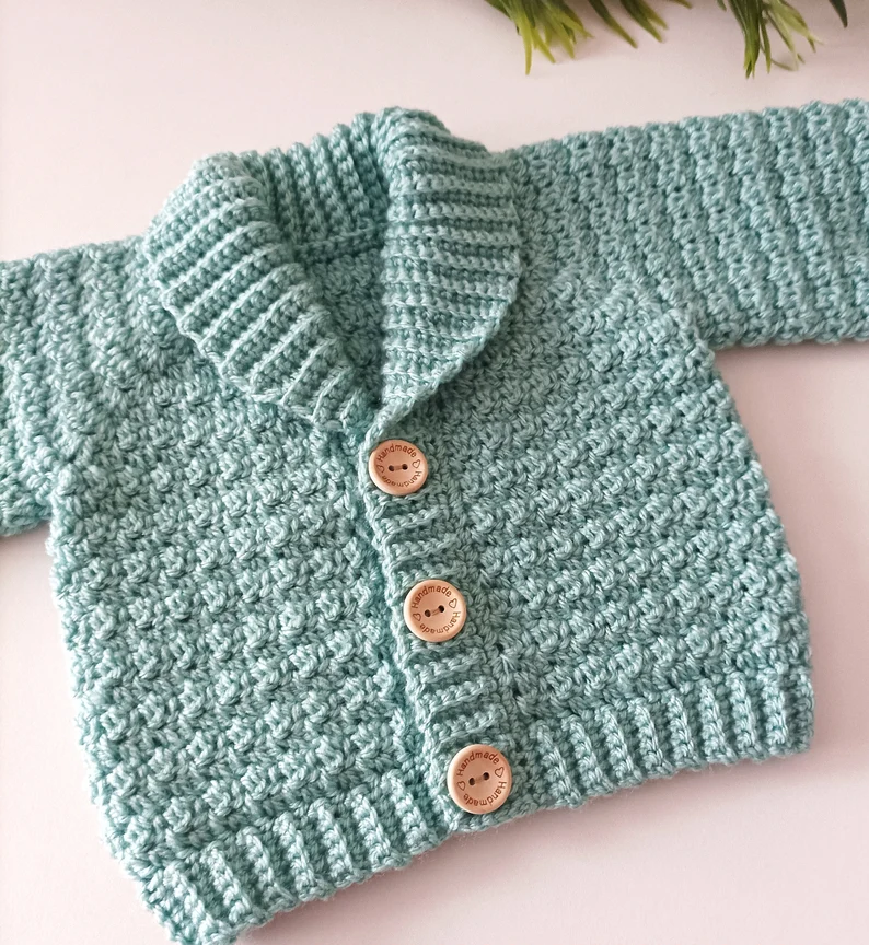 Shawl Collar Cardigan Crochet Pattern Sizes Preemie to 10 Years Digital Download PDF