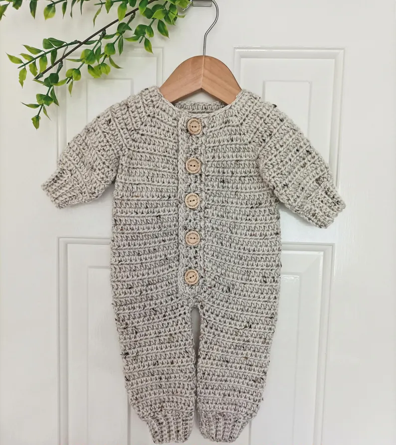 Snug as a Bug Romper Suit Crochet Pattern Sizes Preemie to 4 years Digital Download PDF