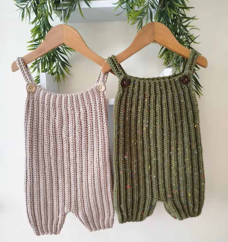 Little Rib Dungarees Crochet Pattern Sizes Preemie to 4 Years PDF Digital Download