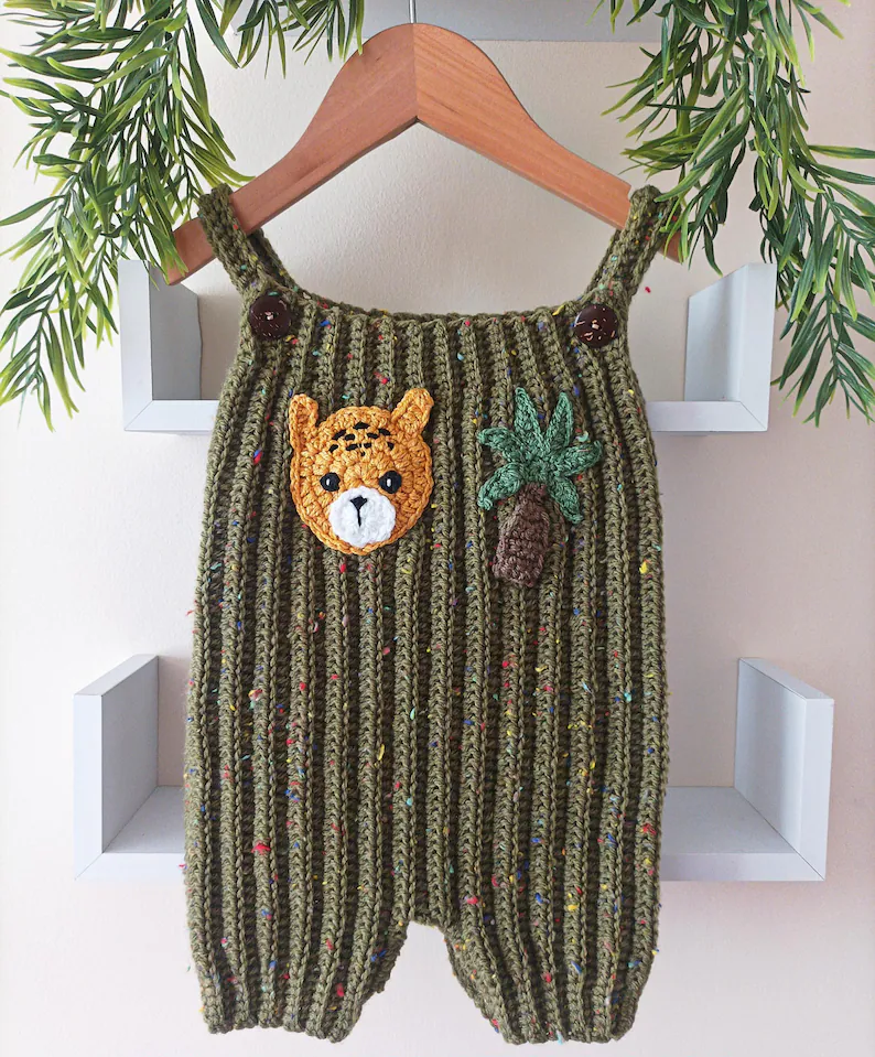 Little Rib Dungarees Crochet Pattern Sizes Preemie to 4 Years PDF Digital Download