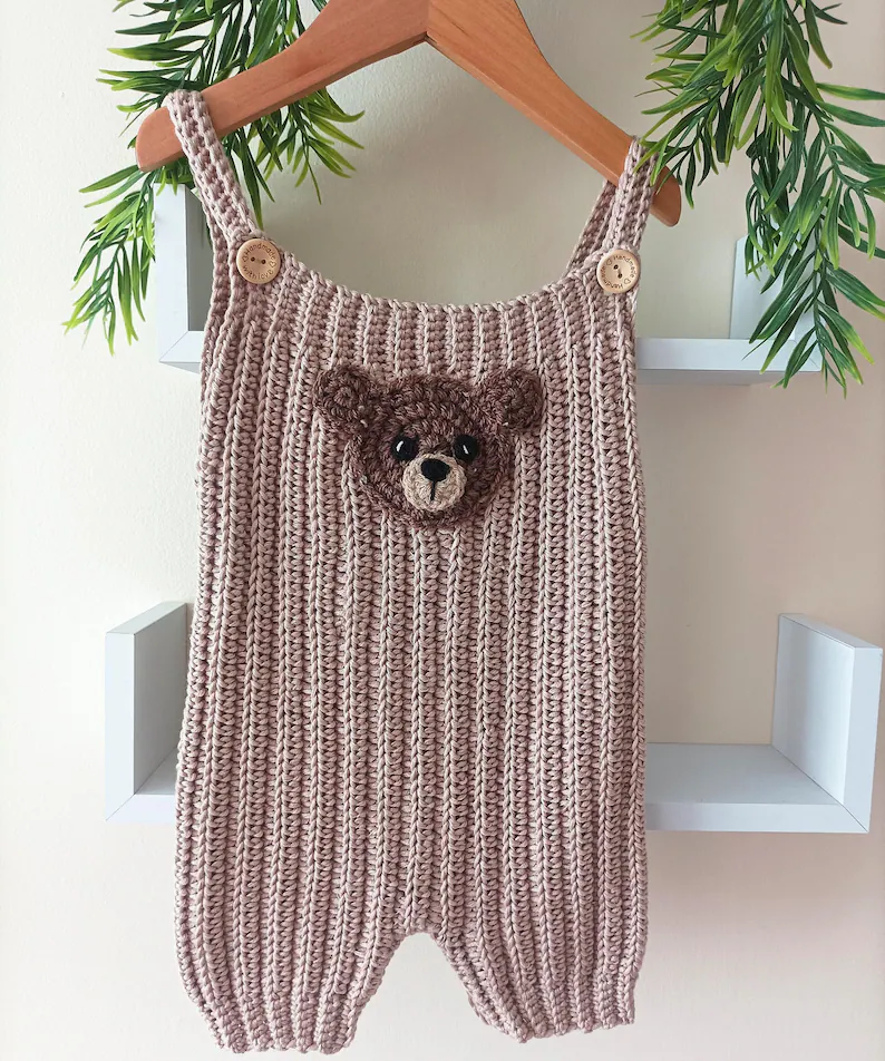 Little Rib Dungarees Crochet Pattern Sizes Preemie to 4 Years PDF Digital Download